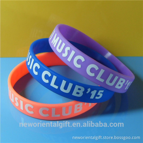 Custom Half Inch Logo Printing Silicone Bracelet for Promotion Gift